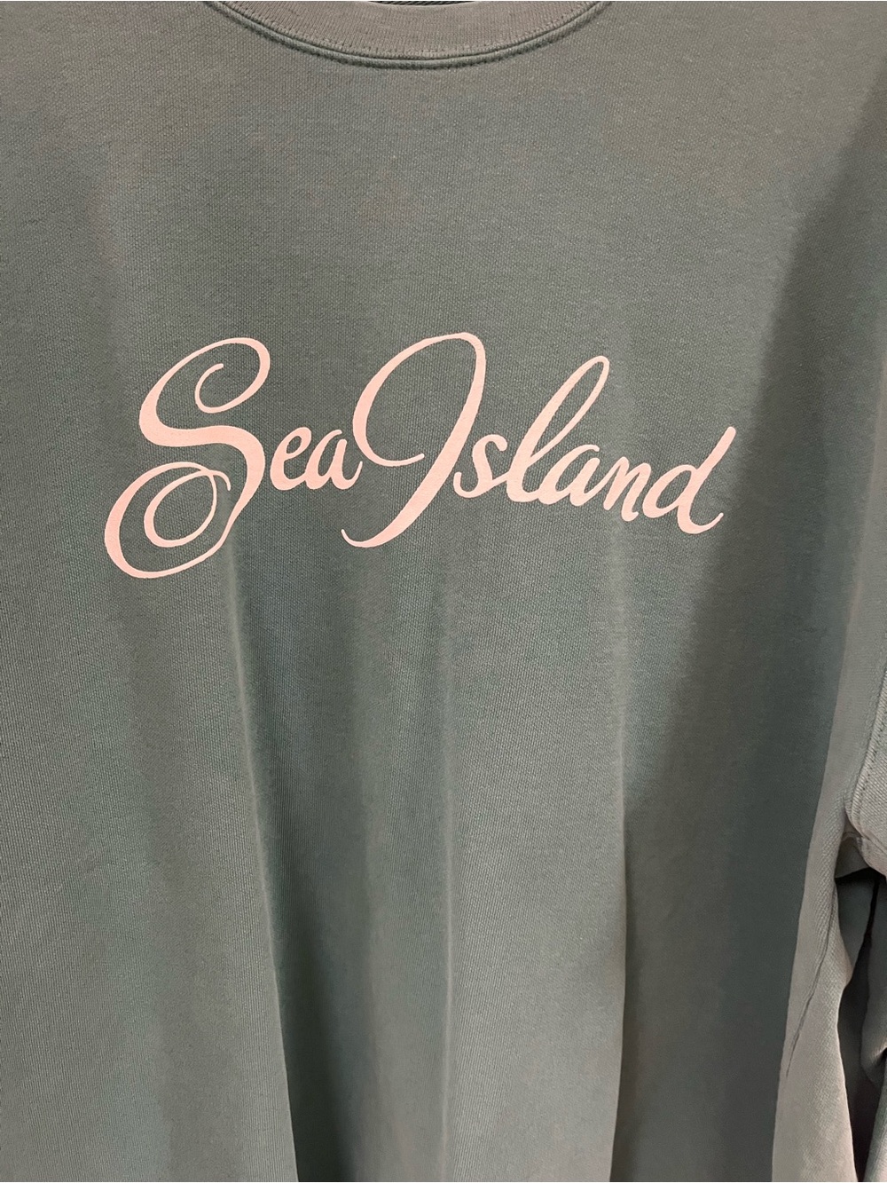 Sea Island Crewneck Sweatshirt in Teal Green - Picture 2 of 4
